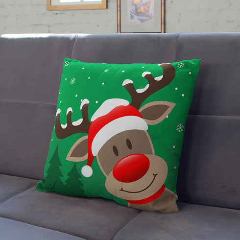 Neatee Living Merry Christmas Pillow Covers 20x20 Set of 4 Velvet Cases Red Green Xmas Holiday Throw Soft Tree Cushion for Outdoor Home Bed Sofa Couch(20 Inch)