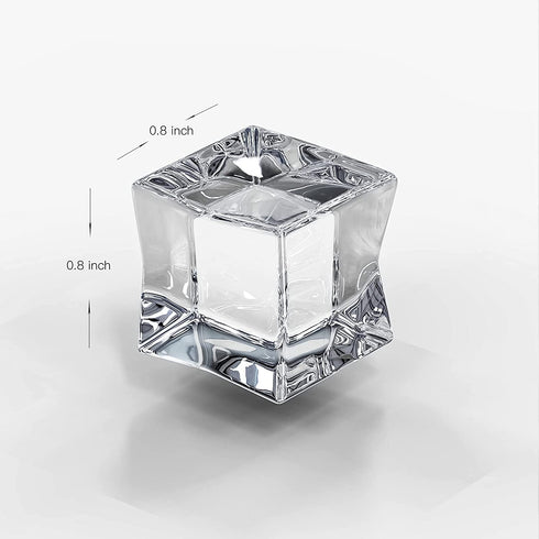 Mirrogo Clear Fake Ice Cubes, Acrylic Ice Cubes,Plastic Ice Cubes 100 PCS 20MM Valentines Vase Filler Ice Cubes for Party, Wedding and Home Decorative Crystal Rocks