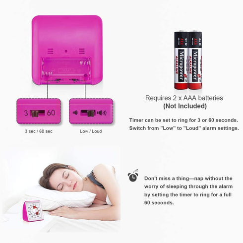 Secura 60-Minute Visual Timer, Classroom Countdown Clock, Silent Timer for Kids and Adults, Time Management Tool for Teaching (Purple)