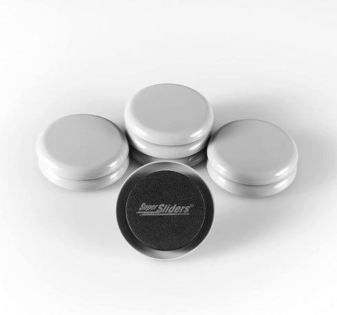 Super Sliders 2 1/2" Round Reusable Furniture Sliders for Carpet - Effortless Moving and Surface Protection, Gray (8 Pack)