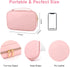 Matein Travel Jewelry Organizer, Portable Hanging Leather Carrying Storage Bag Large Waterproof Jewelry Pouch with Hook, Jewelry Case Holder for Necklaces, Earrings, Rings, Gifts for Women, Pink