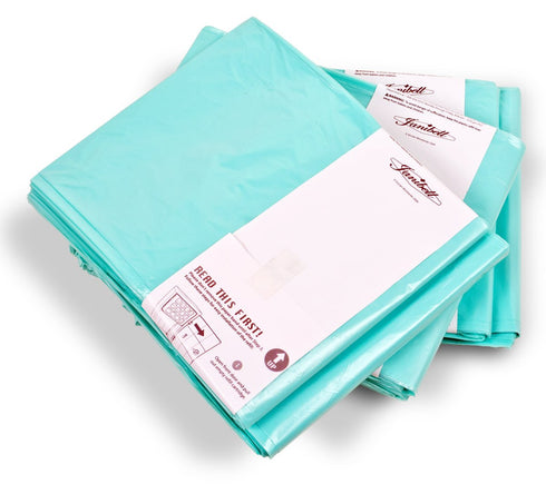 Janibell Polyethylene Biodegradable 18 Gallon Waste Can Liner, Flat Seal, for 450 Series Waste Disposal System, Light Green, 0.7 Mil, 17.75" x 11.5" x 8" (Set of 10 Liner Tubes)