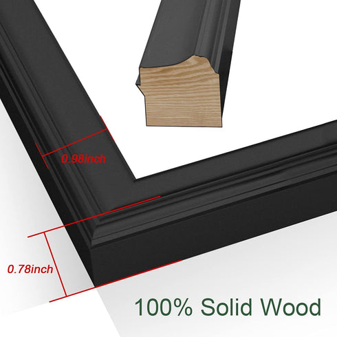 PICFREIM 8x10 Picture Frame Black Set of 2, Solid Wood Picture Frames 8x10 for Tabletop or Wall Display Decoration Photo Frame