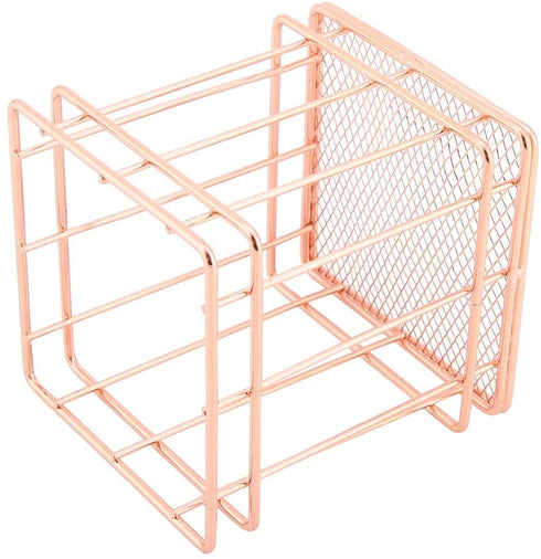 Vbestlife Storage Basket, Rose Gold Iron Storage Basket Organizer Storage Holder Desktop Decor for Home/Office(B)