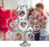 LASODY Antique Silver Family Tree With 7 Hanging Picture Frames,Metal Table Top Photo Frame Decoration