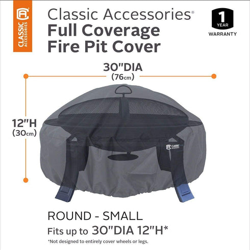 Classic Accessories Water-Resistant 30 Inch Round Fire Pit Cover
