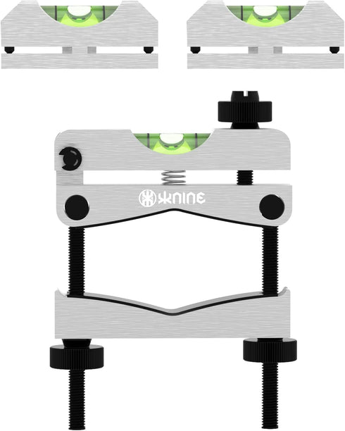 KNINE OUTDOORS Scope Leveling Tool Scope Mounting Level Universal and Professional Tool with Heavy-Duty Designed and Stored in Case for Maintenance, Black Silver Rich Gold
