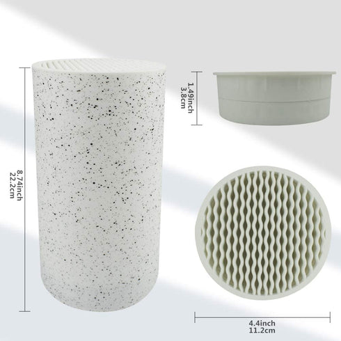 Universal Freedom Knife Storage Stand, Multi-Functional Knife Block Holder, PP Resin Round Knife Holder, Unique Design Slot to Protect Blades Detachable for Easy Cleaning (White Snowflake Dots)