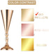 2 Pcs Set Metal Wedding Flower Trumpet Vase Stand Table Decorative Centerpiece Artificial Flower Arrangements for Anniversary Ceremony Party Birthday Event Aisle Home Decoration (Gold)