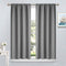 Yakamok Gray Rod Pocket Curtains Room Darkening Thermal Insulated Blackout Curtains for Bedroom, Window Treatment Drapes for Living Room, 38W x 45L Inch, Grey, 2 Panels