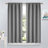 Yakamok Gray Rod Pocket Curtains Room Darkening Thermal Insulated Blackout Curtains for Bedroom, Window Treatment Drapes for Living Room, 38W x 45L Inch, Grey, 2 Panels