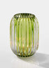 Serene Spaces Living Green Optical Glass Votive Holder, Perfect for Weddings and Home D©cor, Measures 5" Tall and 3.5" Diameter
