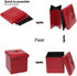 B FSOBEIIALEO Folding Storage Ottoman, Faux Leather Footrest Seat Coffee Table Toy Chest for Kids, Red 11.8"x11.8"x11.8"