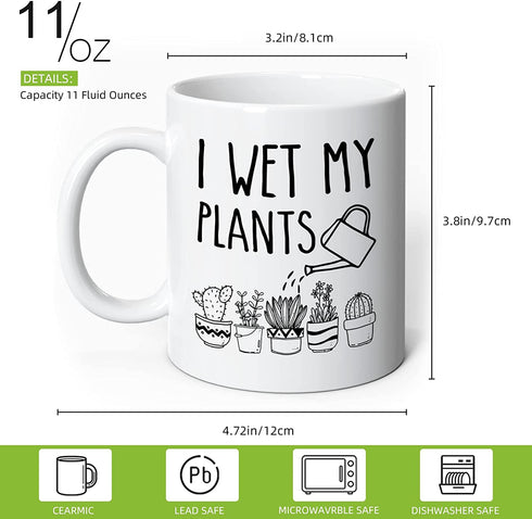 Kettle plant cup I WET MY PLANTS - 11 Oz Funny Coffee Mug, Funny Novelty Coffee Mug, Funny Gifts for Women, Gag Gifts, Funny Birthday or Christmas Gift, White Elephant Gag Gifts