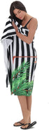 NovForth Oversized Beach Towel 41x73inch Extra Large Microfiber Striped Sand Free Pool and Swim Towels Quick Dry for Adults and Kids Super Absorbent (Flamingo, 41"x73")