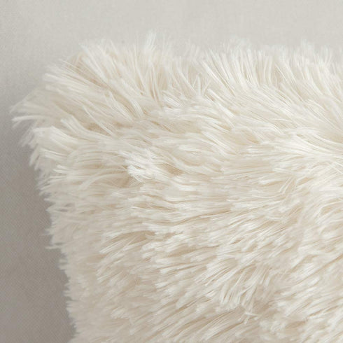 MIULEE Pack of 2 Luxury Faux Fur Throw Pillow Cover Deluxe Decorative Plush Pillow Case Cushion Cover Shell for Sofa Bedroom Car 24 x 24 Inch Beige