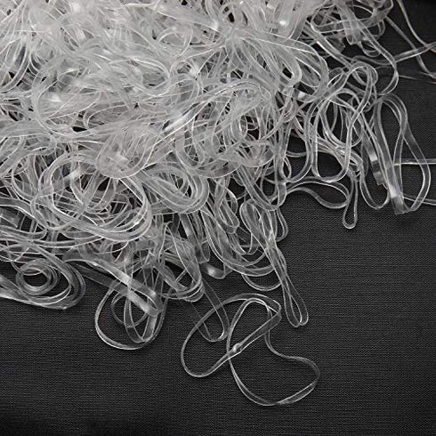 Clear Elastic Hair Rubber Bands, 1500pcs Mini Small Clear Ponytail Elastics Holders for Blond Kids Girls Hair No Crease Damage No Hurt 1 inch HOYOLS