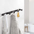 BigBig Home Black Bathroom Towel Hook, Coat Rack with 5 Hooks Wall Mount Matte Black Robe Hanger Heavy Duty Stainless Steel, 13 Inch