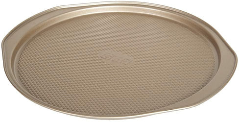 Glad Nonstick Large Pizza Pan for Oven | Round Baking Tray | Textured Cooking Sheet Crisper | Premium Bakeware Series for Home Kitchen, 14 Inch, Gold