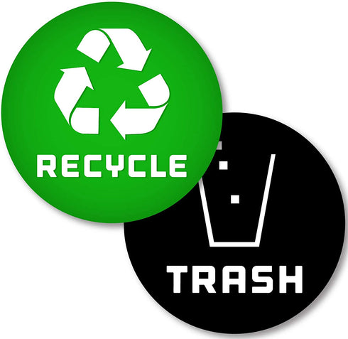 (4in x 4in) Recycle Logo and Trash can Magnetic to Organize Your Trash - for Trash cans, Garbage containers and Recycle Bins - Premium Magnetic Decal (4in x 4in, Green - Magnetic)