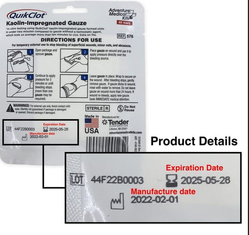 QuikClot Advanced Clotting Gauze - 3 x 24 in (2 Strips)
