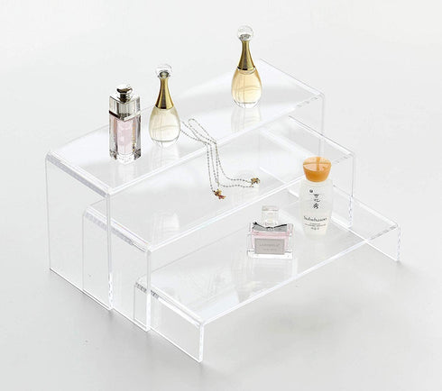 Goabroa Acrylic Display Risers, Clear Rectangle Stands Shelf for Display 6pcs