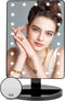 Lighted Vanity Makeup Mirror with 21 LED Lights and 10X Magnification Mirror?Cosmetic Beauty Mirror with Double Power Supply,Touch Sensor Screen Light Up Mirror for Makeup 180° Rotation (Black)
