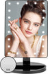 Lighted Vanity Makeup Mirror with 21 LED Lights and 10X Magnification Mirror?Cosmetic Beauty Mirror with Double Power Supply,Touch Sensor Screen Light Up Mirror for Makeup 180° Rotation (Black)