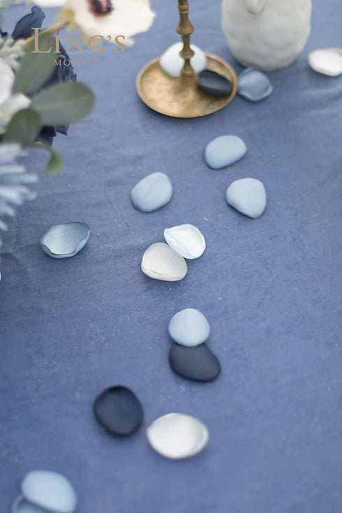 Ling's moment Silk Rose Petals 400PCS Dusty Blue Petals Flower Girl Scatter Petals for Wedding Table Centerpieces Aisle Confetti Party Dinner Home Decoration