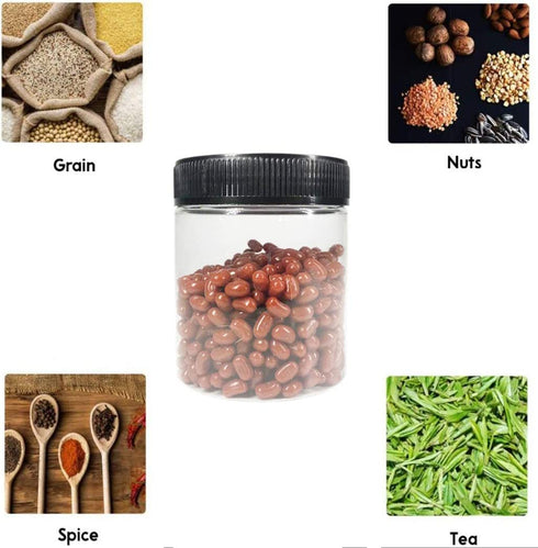 8oz Plastic Jars With Lids, Airtight Container for Food Storage, Clear Plastic Jars Ideal For Dry Food, Peanut Butter, Honey Jam,Cosmetics, Cream, Bathroom and Storage(set of24)