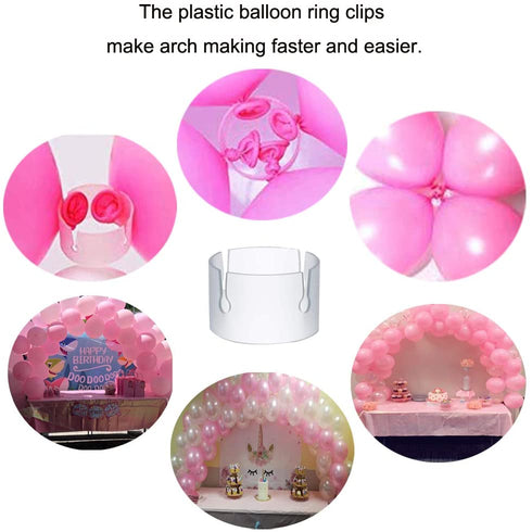 GOETOR 2 Set Balloon Column Stand Kit 6 Ft Height Base with 12 Poles and 30 PCS Balloon Rings Balloon Tower Decoration for Birthday Wedding Christmas
