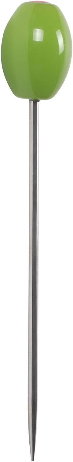 Cork Pops Stainless Steel Green Olive 6 Inch Cocktail Pick Set of 6
