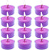 Soy Tealight Candles Natural Soy Wax Lavender Scented Tea Lights, 12 Packs Bulk Mini Purple Colored Tea Lite Candles in Clear Cups