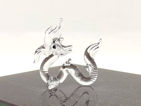 Sansukjai Rare Naka Tiny Micro Crystal Figurines Hand Blown Clear Glass Art Lucky Animals Collectible Gift Home Decor