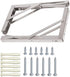 Folding Shelf Brackets, Max Load 300 lb, Heavy Duty Stainless Steel Collapsible Wall Mounted Shelf Brackets for Table, Space Saving DIY Bracket, Pack of 2 (2, Foldable 12")