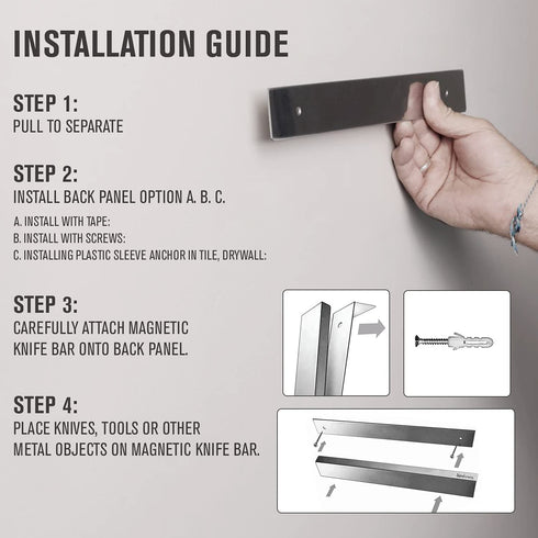 ??Island Genius 16 Inch Stainless Steel Magnetic Knife Holder Bar Strip for Wall - Kitchen Knife, Utensil and Tool Storage Organizer Magnet