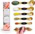 Magnetic Measuring Spoons Set - Stainless Steel Measuring Spoons - Magnetic Measuring Spoon Set, Gold Measuring Spoons Magnetic, Cute Measuring Spoons for Cooking & Baking