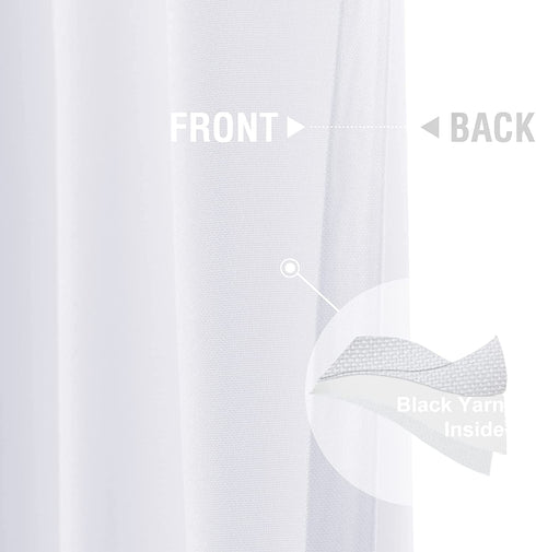 jinchan Linen Texture Curtains Light Reducing Grommet Top Drapes for Bedroom Living Room Window 2 Panels 95 Inches Length White