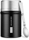 Insulated Food Jar Lunch Container for Hot Food 26 oz Wide Mouth Stainless Steel Thermos LuenHego Leak Proof Thermal Flask with Folding Spoon for School Office Picnic Travel Outdoors - Matte Black