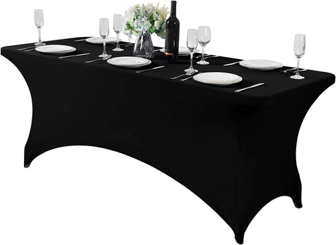 Hezuzo Spandex Table Cover for 6Ft or 4fT or 8ft Table Universal Fitted Stretch Tablecloth for Party, Banquet, Wedding and Events