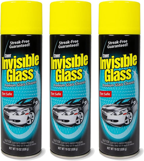 Invisible Glass 91164-3PK Premium Glass Cleaner 19-Ounce Can - Case of 3, 57. Fluid Pack