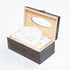 SINOBEST Rectangular Tissue Box Cover Decorative Wood Facial Tissue Holder with Hinged Lid Napkin Dispenser in Antique Style