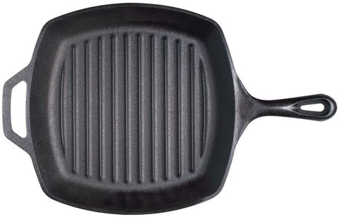 Lodge Cast Iron Grill Pan, Square, 10.5 Inch