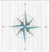 Ambesonne Compass Shower Curtain, Antique Wind Rose Diagram for Cardinal Directions Axis of Earth Illustration, Cloth Fabric Bathroom Decor Set with Hooks, 69" W x 70" L, Teal Dimgray