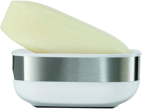Joseph Joseph Slim Stainless-Steel Compact Soap Dish with Drain, One-Size, Stainless Steel