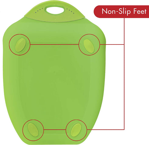 Dexas Chop & Scoop Cutting Board, 9.5 by 13 inches, Solid Green