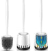 Toilet Bowl Brush Holder Set: 2 Pack Silicone Deep Cleaning Toilet Cleaner Brush for Bathroom - Compact Toilet Scrubber Accessories with Caddy for Bathroom Decorative - White