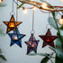 Star Lantern Hanging Glass Star Red Decoravtive Lantern Candle Holder for Home Patio Garden Decoration Red