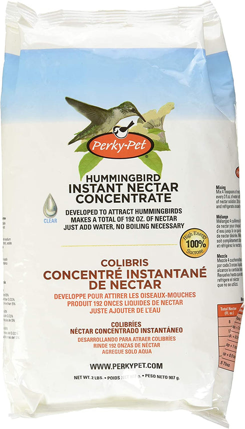 Perky-Pet 244CLSF 2-Pound Bag of Instant Clear Concentrate Hummingbird Nectar, Package may vary