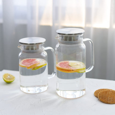 Seal Glass Pitcher With Lid - Great for Homemade Juice & Cold Tea or for Glass Milk Bottles (Large)